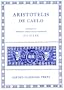 Aristotelis de Caelo. (Oxford Classical Text Oct C Se)