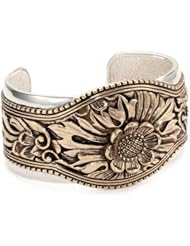 Barse Carved Two-Tone Cuff Bracelet