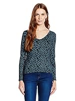 ZERGATIK Camiseta Manga Larga Merak (Azul / Negro)