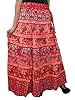 Boho- Chic Wrap Skirt Elephants Print Cotton Wrap Around Skirts, Trendy Fashion
