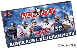 Usaopoly Super Bowl 42 Champions Giants Monopoly -
