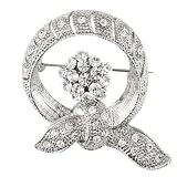 Ribbon Lace Knot Rhinestone Pin Brooch