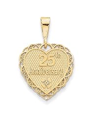14k 25th Anniversary Charm, Best Quality Free Gift Box Satisfaction Guaranteed