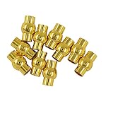 【ノーブランド 品】10個セット　バレル　磁気　クラスプ　ジュエリー作り　DIY　金色　6ミリメートル
