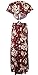Eshion Women's Boho V Neck Backless Retro Split Floral Maxi Dress
