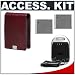 Canon PowerShot PSC-1000 Deluxe Leather Case (Burgundy) + (2) NB-6L Batteries & Charger Kit for SD770 IS & SD1200 IS Digital Cameras