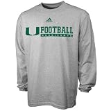 adidas Miami Hurricanes Ash Practicewear Long Sleeve T-shirt