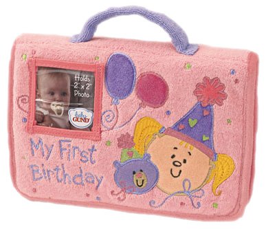 Childrens Toyshop   : Gund My First Birthday Girl Photo Album 5" x 7"