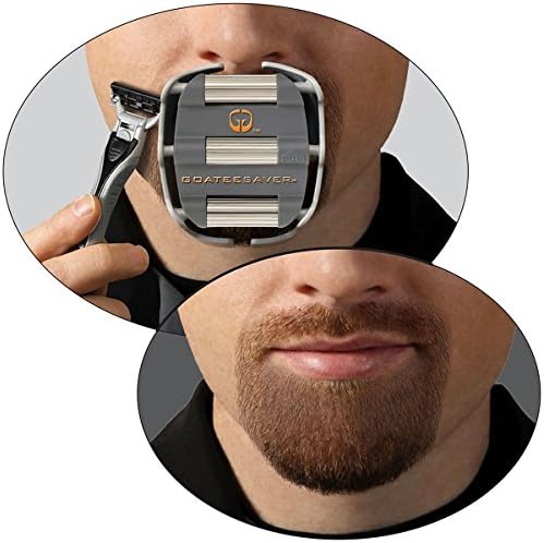 GoateeSaver - The Goatee Shaving Template - Create a Perfectly Shaped Goatee Every Time - Easy to Use and Easy to Clean - Adjustable and Fits Most Face Sizes - Saves Shaving Time