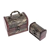 2個セット アンティーク宝箱 ジュエリーボックス 木箱 小物入れ 任意の色の三種類 ランダム配信