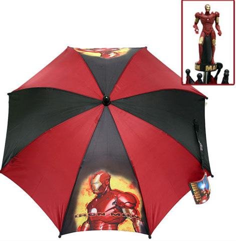 Marvle Iron Man Kids Umbrella w/Figure Handle