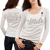 MLB Touch by Alyssa Milano New York Mets Vintage Thermal Long Sleeve T-Shirt - White (Small)