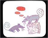 Mouse Pad with math, thinking, mouse, cheese, pair