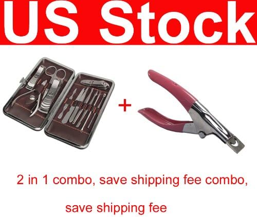 2 in 1 ：1 Nail Clipper Earpick Grooming Pedicure kit , New Pink Manicure Tool Acrylic UV Gel False Nail Clipper Edge Cutter Tips Art, Acrylic False Fake Nail Art Tips Manicure