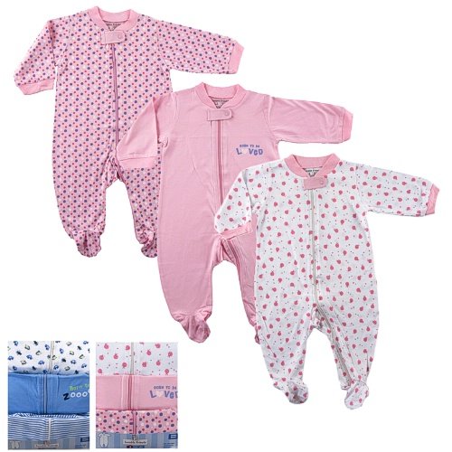 3-Pack Zippered Sleep N Play
