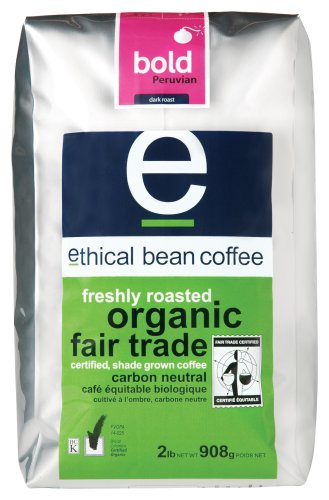 Ethical Bean Coffee Peruvian Fair Trade Organic Coffee- Dark Roast, 32-Ounce Bag by Ethical Bean Coffee