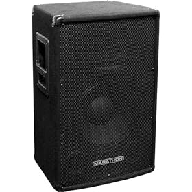Marathon Dj-1202 Compact Single 12-inch Two Way Trapezoid Loud Speaker