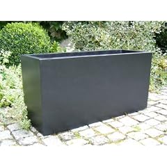 Pflanztrog 80x30x40cm der BUNDESGARTENSCHAU Pflanzk�bel Blumenk�bel Fiberglas, edel-schwarz