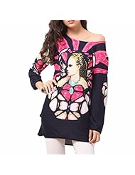 Girls General Print Long Sleeves Belted Cashmere Mini Dress 
