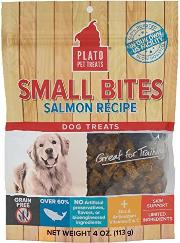 Plato Dog Treats - Small Bites Salmon - 4 Oz