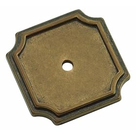Amerock BP297-BB Traditional Classics Backplate Knob Square Burnished Brass, 1-3 4-Inch Square... by Amerock