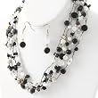 Black and White Necklace and Earrings