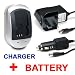 Invero HIGH QUALITY Battery Pack + Mains Charger AC Adaptor with Car Charger for Olympus SP-800UZ SP800UZ SP-800 SP800 ZU