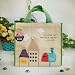 [Bird On Postbox] Embroidered Applique Fabric Art Lunch Tote / Lunch Box Bag (8.7*8*4.4)
