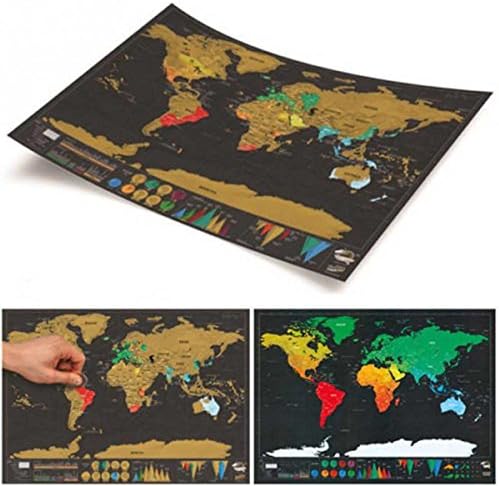Sotijobs Deluxe Travel Scratch Off Map Personalized World Map Poster Personal Log