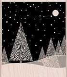 Hero Arts Rubber Stamps Winter Moon Woodblock Stamp