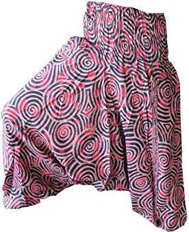The Weavers Bohemian Spiral Printed Harem Unisex (Red)