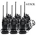 Winshope Walkie Talkies Long Range Walkie Talkie Earpiece Mic Antenna VHF Radios WS-338 Handheld Two Way Radio 5W Rechargeable 2 Way Radio UHF Ham Transceiver Earpiece Microphone(6 Pack