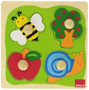 Jumbo D53010 - Holzpuzzle Biene, Apfelbaum und Schnecke 4 Teile
