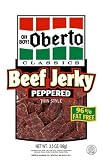 Oh Boy! Oberto Thin Style Beef Jerky Peppered, 3.5-Ounce Packages (Pack of 6)