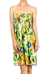 Stretchy Floral Print Polyester/Spandex Summer  Dress