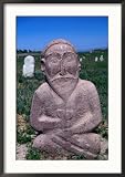 Ancient Stone Sculpture Near Burana Tower, Kyrgyzstan Lonely Planet Collection Framed Photographic Poster Print by Martin Moos, 24x34