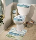 Lighthouse Decor Sailboat Toilet Cover & Bath Rug by Winston Brands