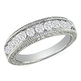 1/8ct Antique Style Diamond Band, White Gold