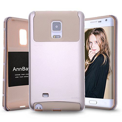 Note Edge Case,Galaxy Note 4 Edge Case,AnnBay for Samsung Galaxy Note Edge 2in1 Hybrid Heavy Duty Armor Heavy Duty High Impact Case Cover(Champagne Beige)