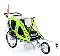Fahrradanh&auml;nger gr&uuml;n Kinderanh&auml;nger Kinderfahrradanh&auml;nger Jogger ALUMINIUM Panoramadach Speedkid2 QERIDOO