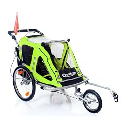 Fahrradanh�nger gr�n Kinderanh�nger Kinderfahrradanh�nger Jogger ALUMINIUM Panoramadach Speedkid2 QERIDOO
