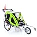 Fahrradanh�nger gr�n Kinderanh�nger Kinderfahrradanh�nger Jogger ALUMINIUM Panoramadach Speedkid2 QERIDOO