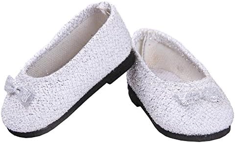 Toy Doll Clothes - Silver Glitter Dress Shoes