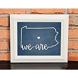 WE ARE! College Pride Wall Art - Penn State Artwork - We Are... Penn State - Penn State - Blue and White - Man Cave Artwork - College Decor - UNFRAMED Poster Print - Chalkboard Finish