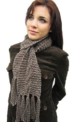 Handmade Scarf - Mocha Poupourri with Cable Design (100% Knitted By Hand)