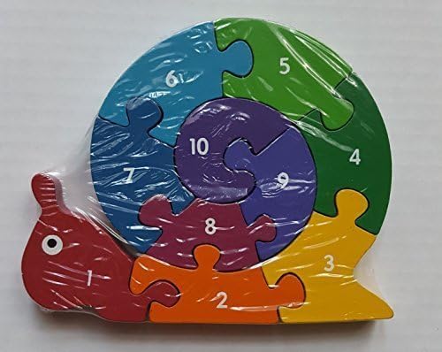 Snail Shape 10-Piece Wooden Puzzle Numbered 1-10
