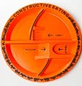 Constructive Eating Non Toxic Orange Construction Zone Plate - Utensils Sold Sep