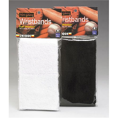 Hot Glove Baseball 3-Inch Wrist Band 2-Pack - White by Unique Sports