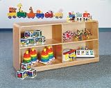 Korners for Kids Low 4 Compartment Storage w Casters - 48 x 14 1/4 x 24 7/8