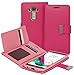 LG G4 Case - VENA [vDiary] Slim Tri-Fold Leather Wallet Case with Stand Flip Cover for LG G4 (Leather Back Compatible) (Hot Pink / Light Pink)